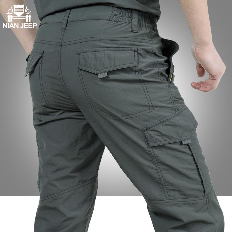 

Мужские летние брюки прямого покроя с несколькими карманами 2025 года для отдыха на открытом воздухе L