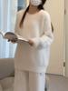 2025 Autumn/Winter Women's White Mink Velvet Sweater - Soft Mohair, Retro Japanese Style, Cozy Outerwear.