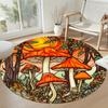 Magic Mushrooms Round Floor Rug Design for Outdoor Dining Room Bedrooms Entryway Anti-slip Round Rug Anime Office Decor