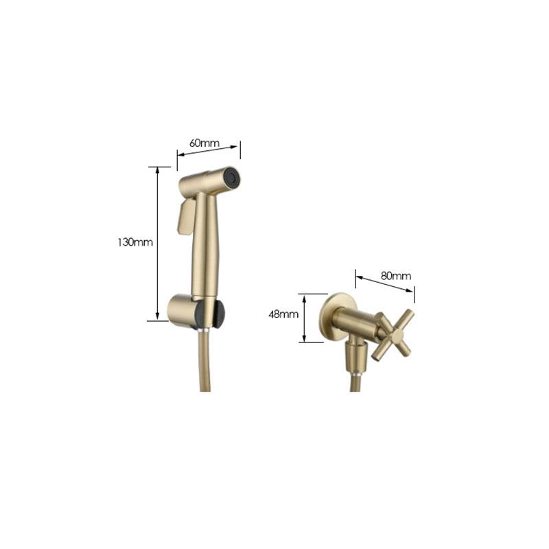 304 Stainless Steel Bathroom Bidet Faucet Set Wall Mounted Brushed Gold Handheld Hand Bidet Faucet Hand Sprayer Shower Cleaning
