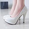 Women Patent Leather High Thin Heel Shoes Waterproof Platform Stiletto Shoes Office Nightclub Party Pub Gathering Women Pumps