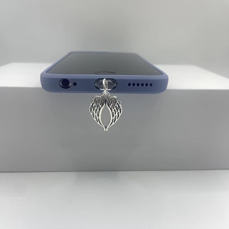 1pc Alloy Wing Phone Charm, Universal Dust Plug Pendant for IPhone/Type-C Devices, Beautiful Mobile Phone Accessories, Mobile Phone Decorations