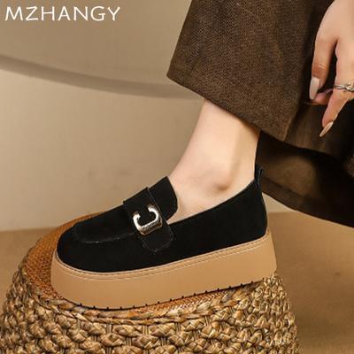 Women Platform Loafers Shoes Flats Suede Casual Sneakers Woman 2024 Trend Autumn Dress Sport Shoes Walking Cozy Mujer De Zapatos
