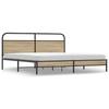 Metal Bed Frame without Mattress Smoked Oak Finish 180 x 200 cm