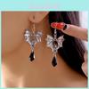 Vintage Halloween Bat Drop Earrings For Ladies With Electroplated Alloy Jewelry
