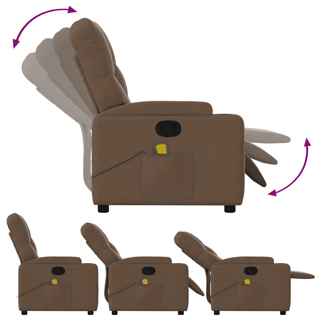 Massage Chair Brown Fabric