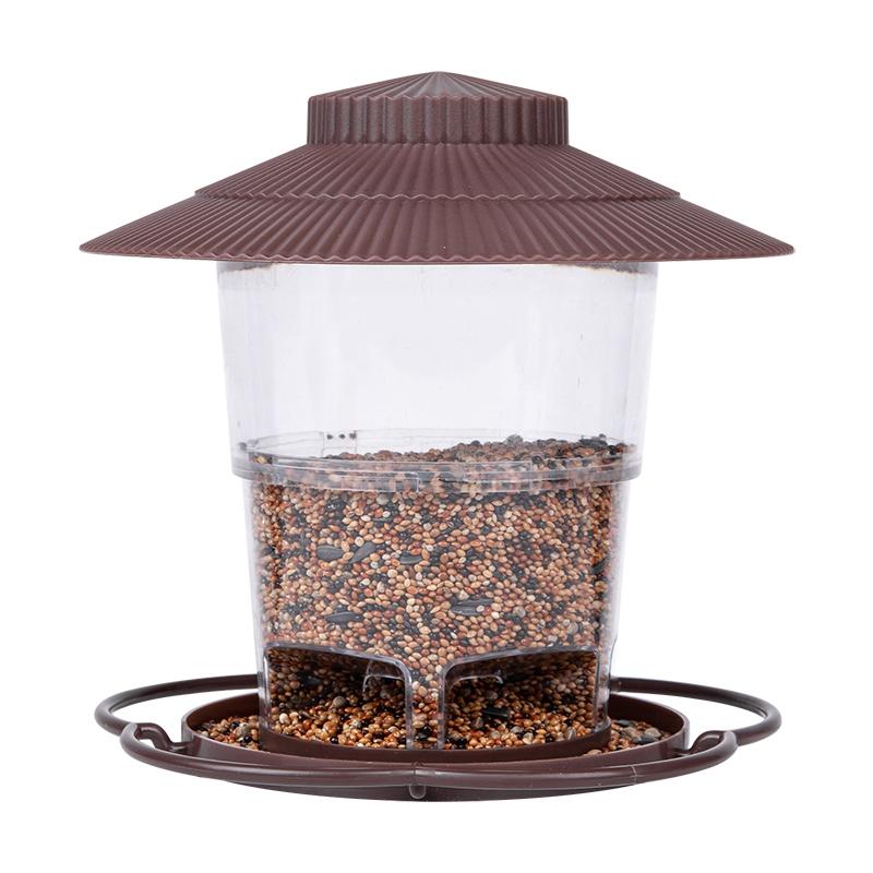 

Кормушка для птиц, автоматический инструмент для подачи ног, уличная кормушка для птиц, подвесная гайка, дозатор с несколькими отверстиями, держатель, контейнер для еды коричневый