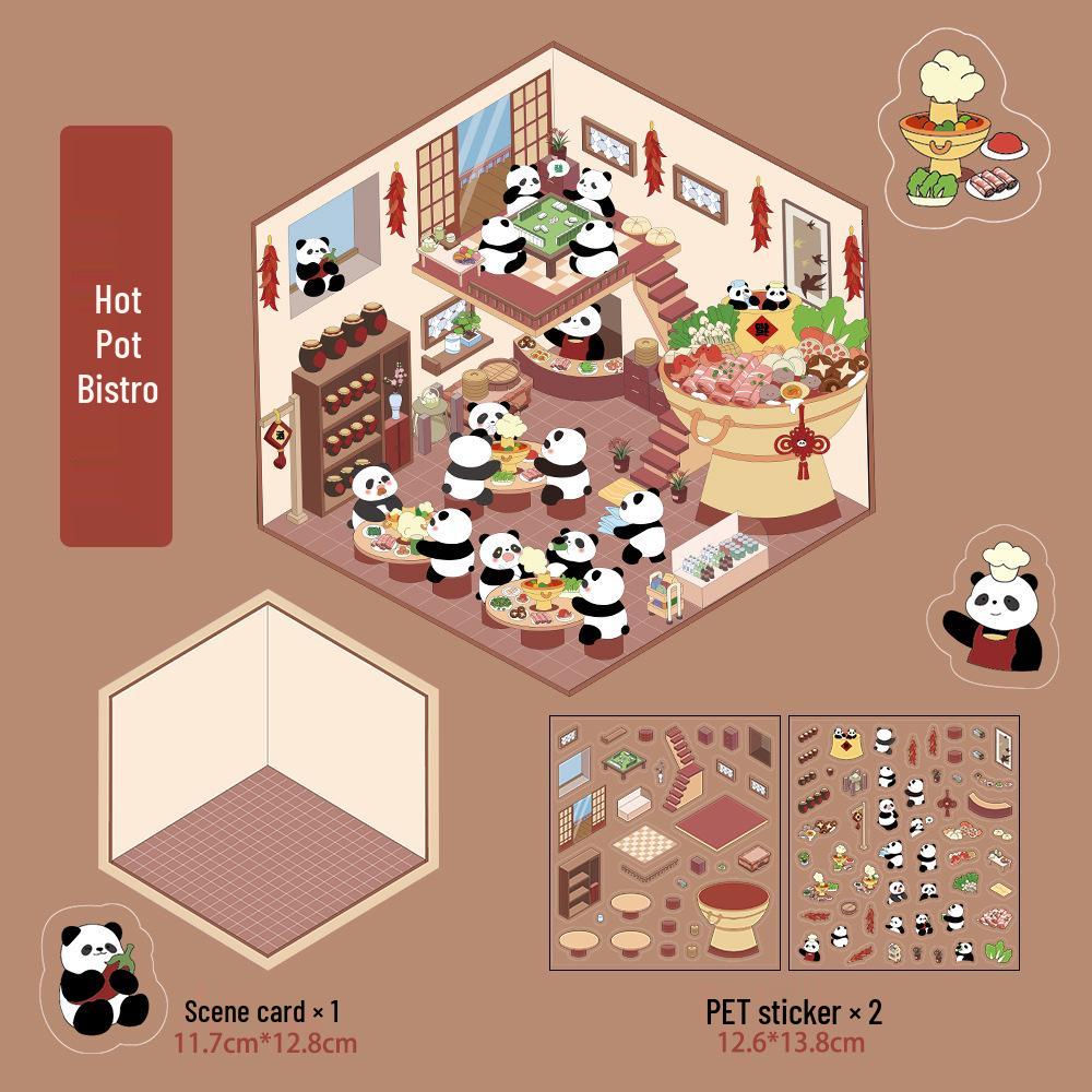 Micro Ink 3D Cartoon Decompression Stickers for DIY Miniature Scene Journals