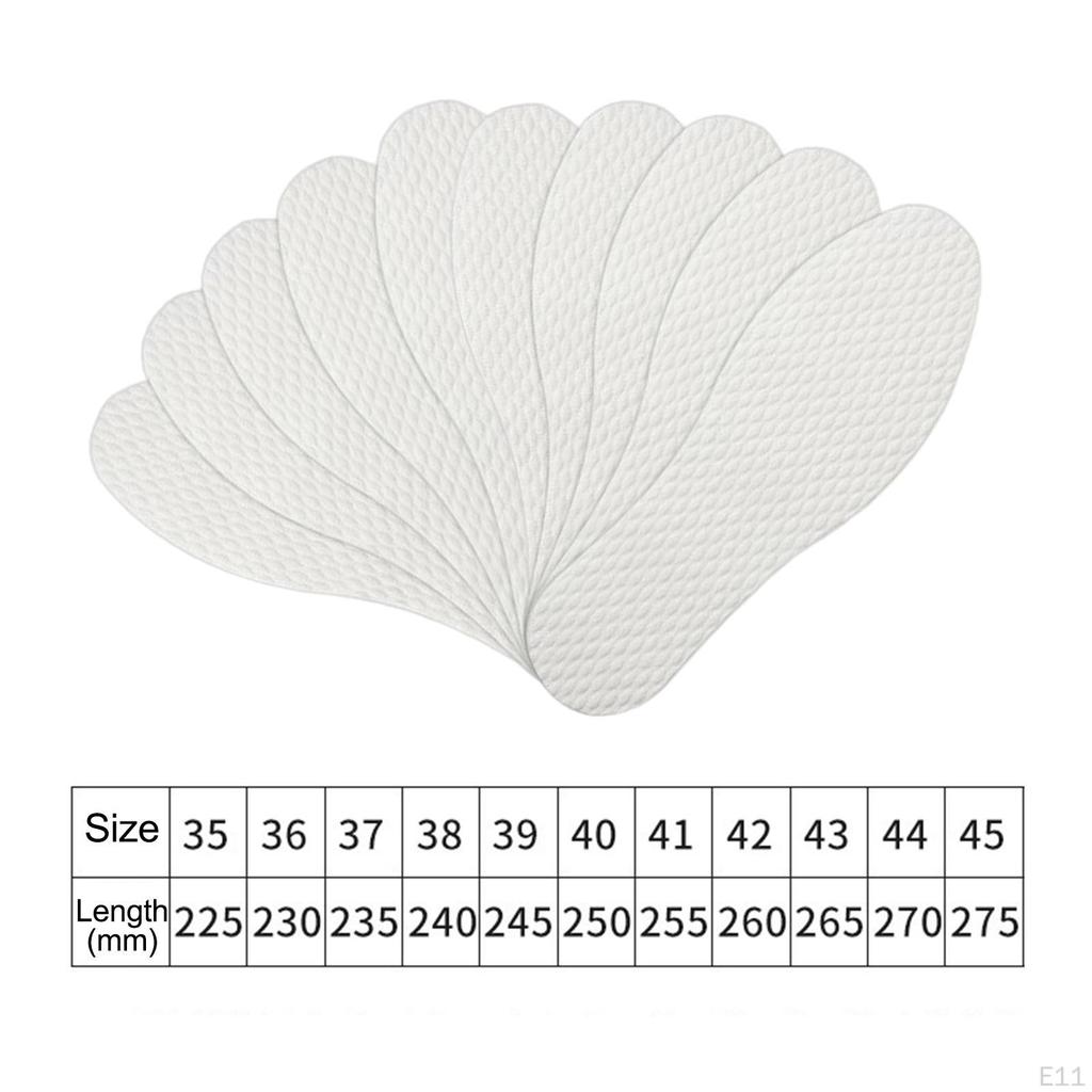 10Pcs Disposable Shoe Liners Breathable Insoles Pads for Women Inserts Running
