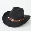European and American New Accessories with Curved Brims Western Cowboy Hat Top Hat Tibetan Retro Jazz Hat Felt Hat Wool Riding Hat