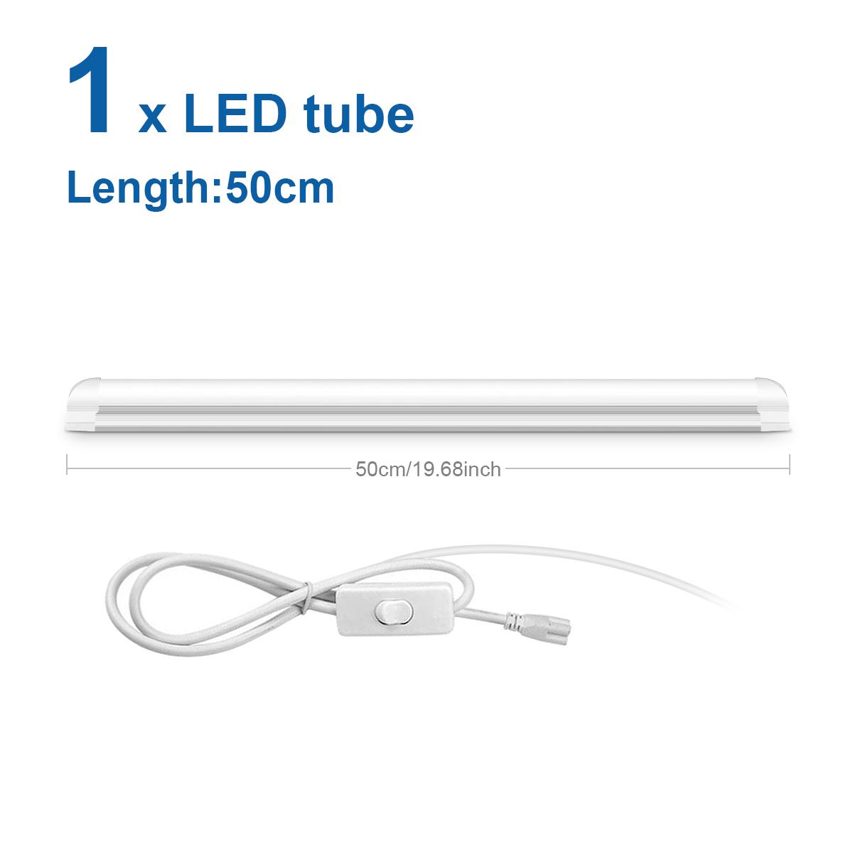 

LED Under Cabinet Light 25W 50CM T8 LED Light Tube Aluminium Bar Ceiling Lamp For Study Shop Garage Workbench Warehouse Kitchen USA Power Plug&Neutral White