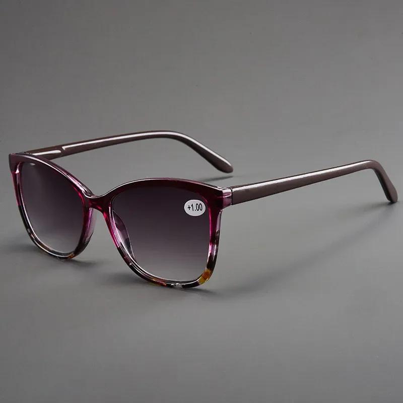 Ochelari de citit unisex vintage lentilă gri protecție UV ochelari de soare pentru vedere de departe modă trendy exterior prezbiopie