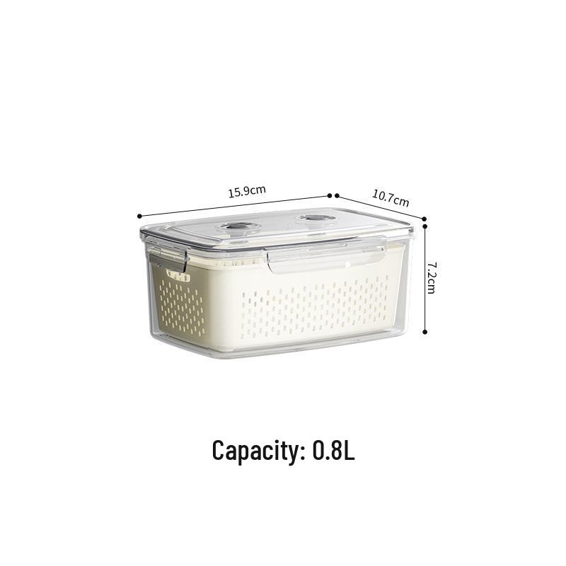 Outdoor Food-Grade Double-Layer Drain Basket & Storage Box for Vegetables & Fruits - Insect & Dust Proof, Fresh-Keeping for Refrigerator.