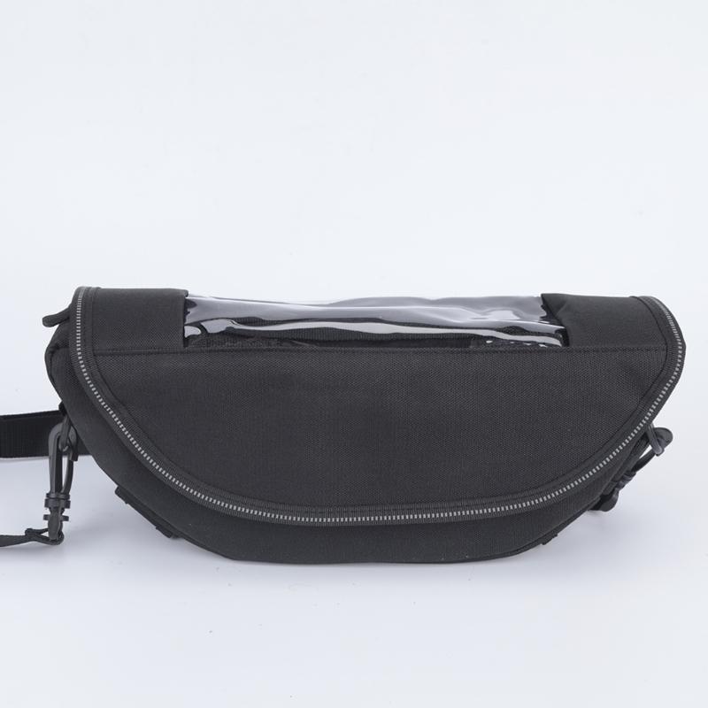 Clear Display Window Handlebar Bag for Motorcyclists, Soft Fabric Storage Pouch for Small Items, Route Checks, and Casual Short Trips