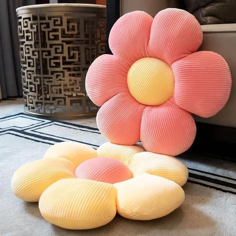 High-Quality Six Petal Flower Cushion Girly Room Decor Sunflower Pillow Bay Window Pink Flower Setting for Bedroom Seat Pillow