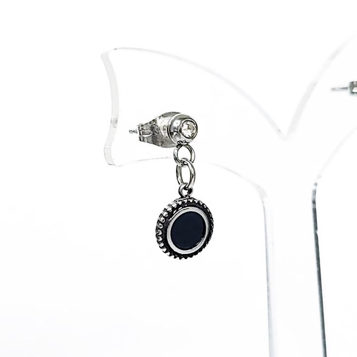 Glory_Arden [Unisex] Mother-Of-Pearl + Onyx Reversible Earrings / Ghme-176