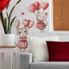 Cartoon Cute Little Cat Heart Balloon Bedroom Living Room Entrance Hall Home Background Beautification Wall Stickers