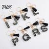 A-Z Charm Keychain Pendant, Sequins Star Letter with Tassel, Alphabet Initial Metal Keyring for Handbag Backpack Bag Pendant Key Holder