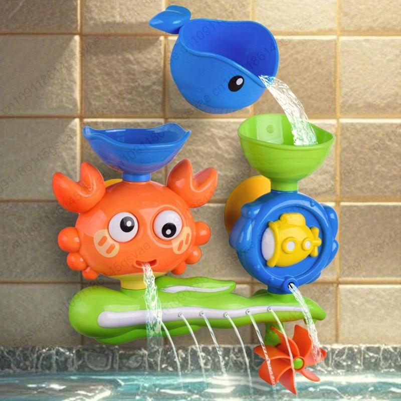 Interactive Suction Cup Bath Toy Set for Youngsters -Colorful Flower Design, Twistable Features, Durable Plastic