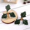 10/5pcs Christmas Holly Berries with Green Leaves DIY Wreath Artificial Fake Flowers Red Berry Decor for Xmas Tree New Year