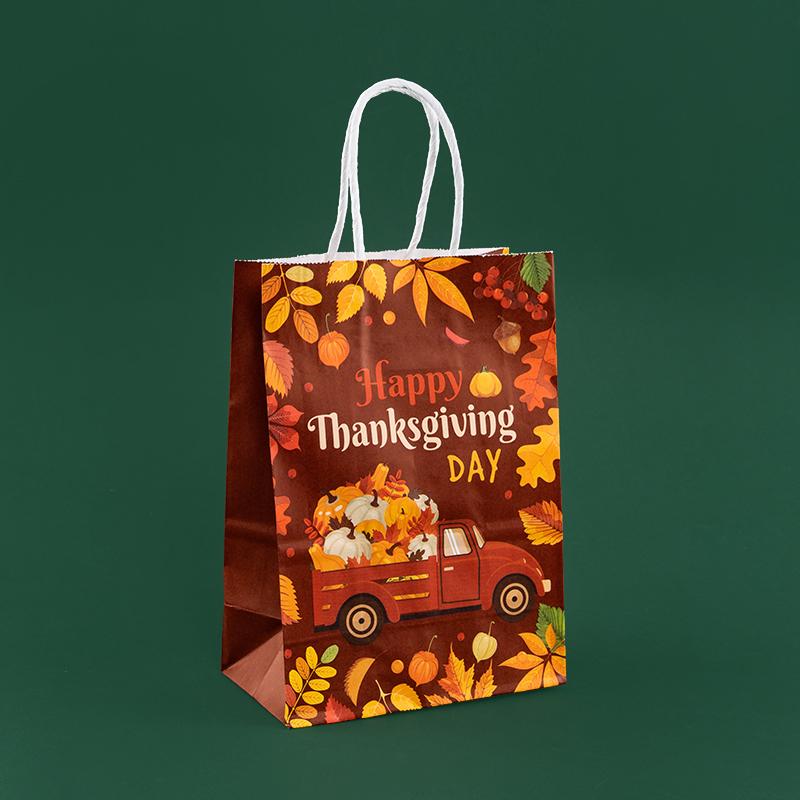 StoBag Thanksgiving Eco-Friendly Kraft Paper Tote Gifts Bags for packing Goodies Presents Candy Perfect for Parties 12/30pcs