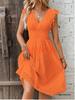 European & American Multi-Color Ruffle Sleeve Summer Dress