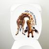 Autocollant de toilette 3D créatif et réaliste avec vision de chat mignon, décoration de couvercle de toilette en PVC auto-adhésif et imperméable