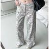 Y2K Hole Leopard Jeans Women Harajuku Vintage American High Waist Denim Pants Spring Streetwear Hip Hop Female Loose Trousers