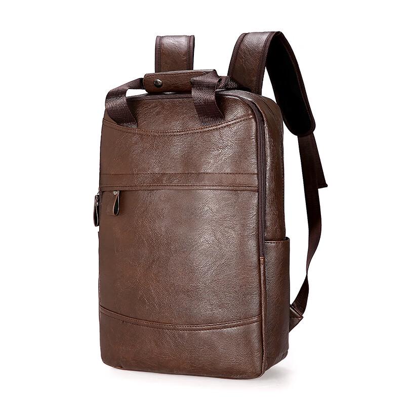 Li Shen Men's PU Leather Laptop Backpack