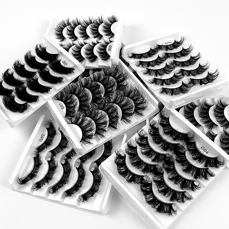 5 Pairs Of Chemical Fiber False Eyelashes, Natural Thick Eyelashes 8D Stereo False Eyelashes