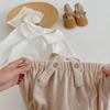 Spring 2024 Baby Girl Doll Collar Shirt & Lace Overalls 2-Piece Set