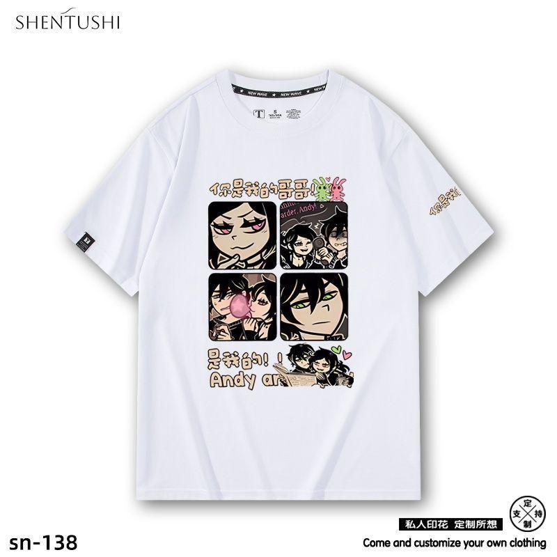 

The Coffin of Andy and Leyley Tshirts Anime Cartoon Short Sleeved Shirt Boys Girls Summer Fashion Top Kids Clothes Gifts 2XL