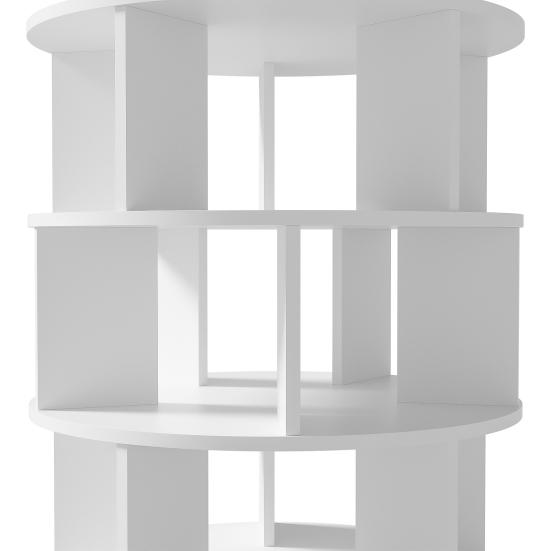 Five-layer Shoe Rack Rotatable Angle White Finish Round 5 Tiers Stable Rotating Base Large Capacity Wooden Shoes Storage Stand Home Furniture Holder