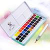 MeiLiang Solid Watercolor Paint Set with Brushes (36 Colors) and Palette In Gum Arabic