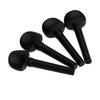 4pcs 4/4 Size Violin Fiddle Tuning Peg Set Ebony Wooden Replacement Black Decorated with Pattern On Top for 4/4 Size Violin