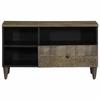 VidaXL TV Cabinet Black 80x33x46 Cm Solid Mango Wood, TV Bench, TV Stand, Multimedia Cabinet, TV Buffet, Hi-fi Cabinet, 4017809