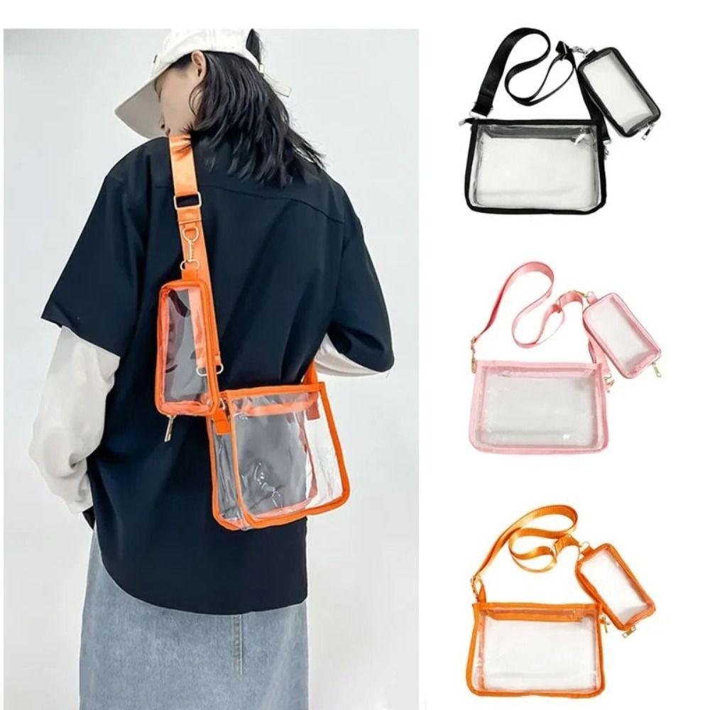 Square PVC Transparent Chest Bag Portable Travel Waterproof Fanny Pack Cute Fashion Mobile Phone Storage Bag Protect Phone