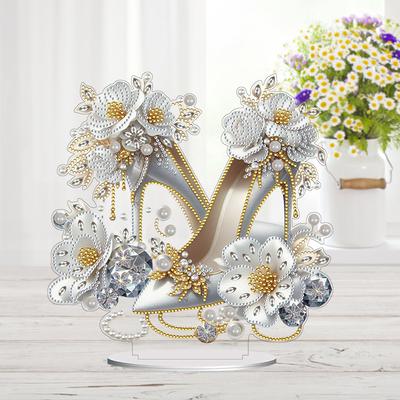 2D Flat High Heels DIY 5D DIY Diamond Art Tabletop Decorations Diamond Painting Desktop Decorations Bedroom Table Decoration