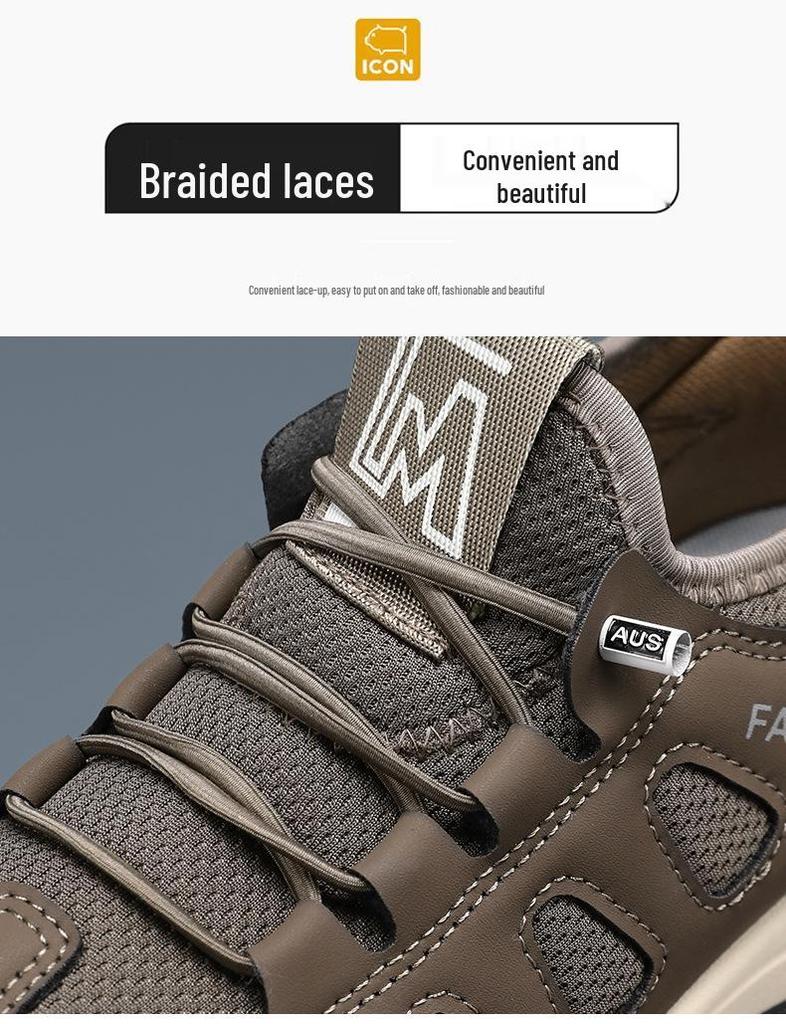 Men's 2026 Lightweight Outdoor Mountaineering Shoes - Soft Sole Travel Sneakers for Middle-aged and Elderly Dads