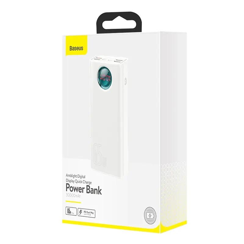 Powerbank Baseus Amblight 30000Mah, 4Xusb, Usb-C, 65W (Biały)