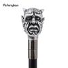 Silver Resin Skull Monster Head Walking Cane Fashion Decorative Steel Stick Gentleman Elegant Cosplay Cane Knob Crosier 94cm