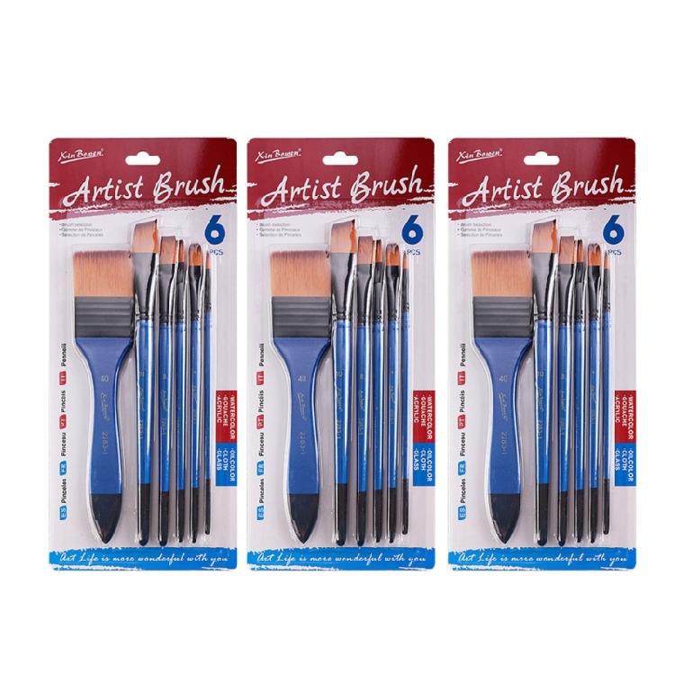 3 Set Nylon Hair Painting Brush Artist Paint Brush Watercolor Acrylic Paint Brush Drawing Supplies for Oil Painting