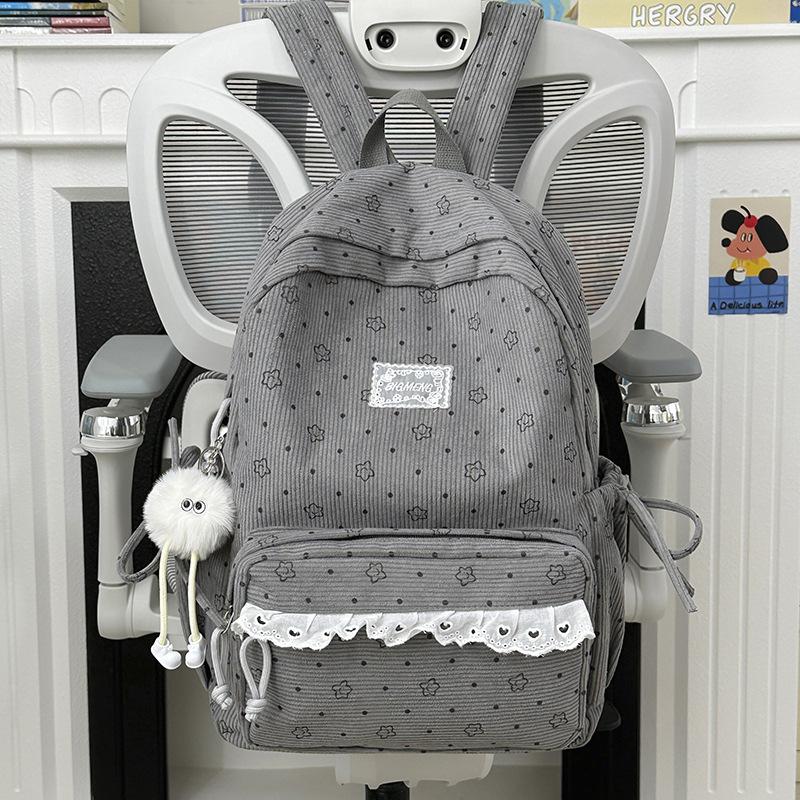 Schoolbag New Backpack Female Korean Version Ins Literary Small Fresh Wind Junior High School Student Backpack Large Capacity Casual Backpack