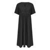 Summer Dresses For Women Boho Maxi Dress Short Sleeve V Neck Dresses Fashion Dress with Pockets