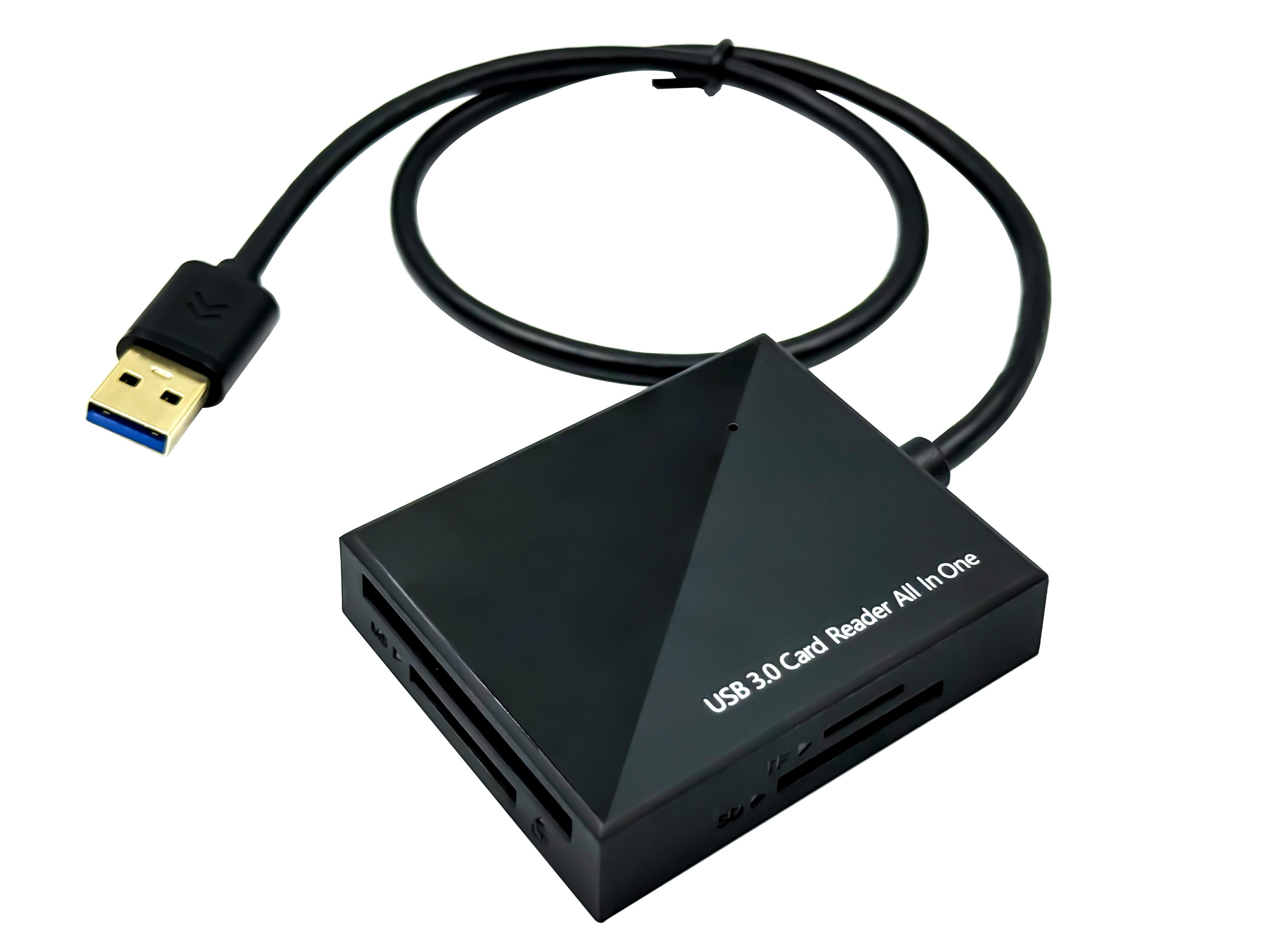 All-In-One 4-in-1 USB Card Reader 3.0 External Installation with SD/TF/MS/TF SUB3.0 Memory Card Slot Easy Access чёрный