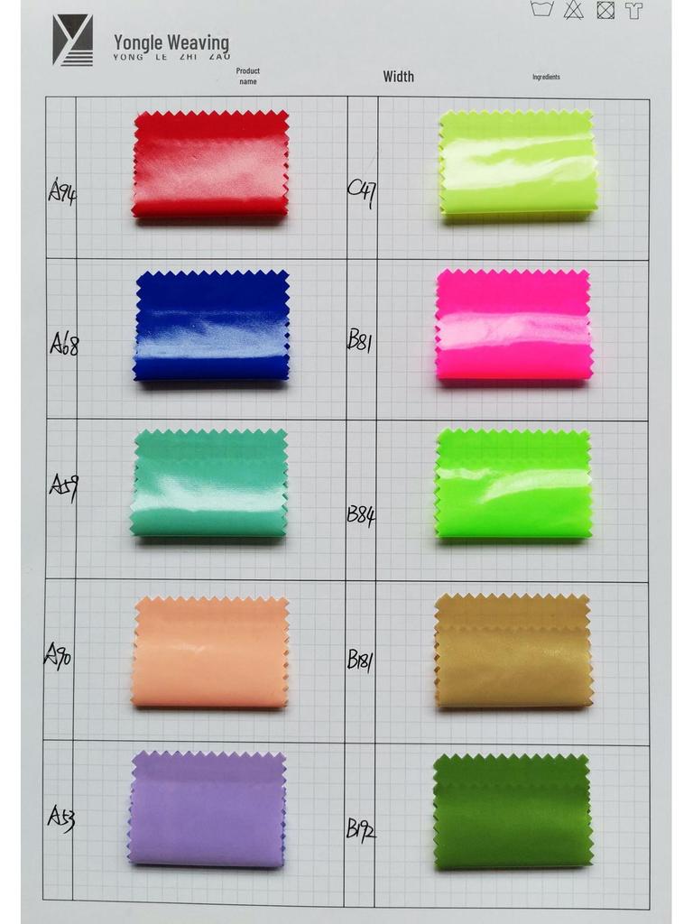 Waterproof Glossy 40D PU Nylon Down Jacket Fabric