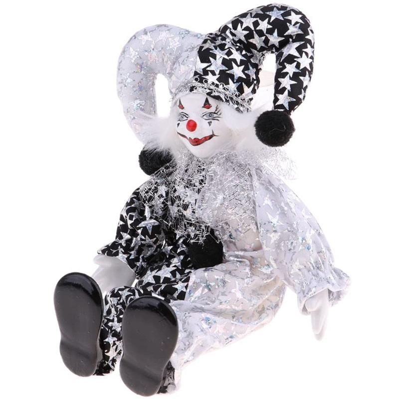 Colorful Ceramic Clown Statue Decorative Clown Figurine Doll For Christmas Carnival Party Ornament Display Accessory