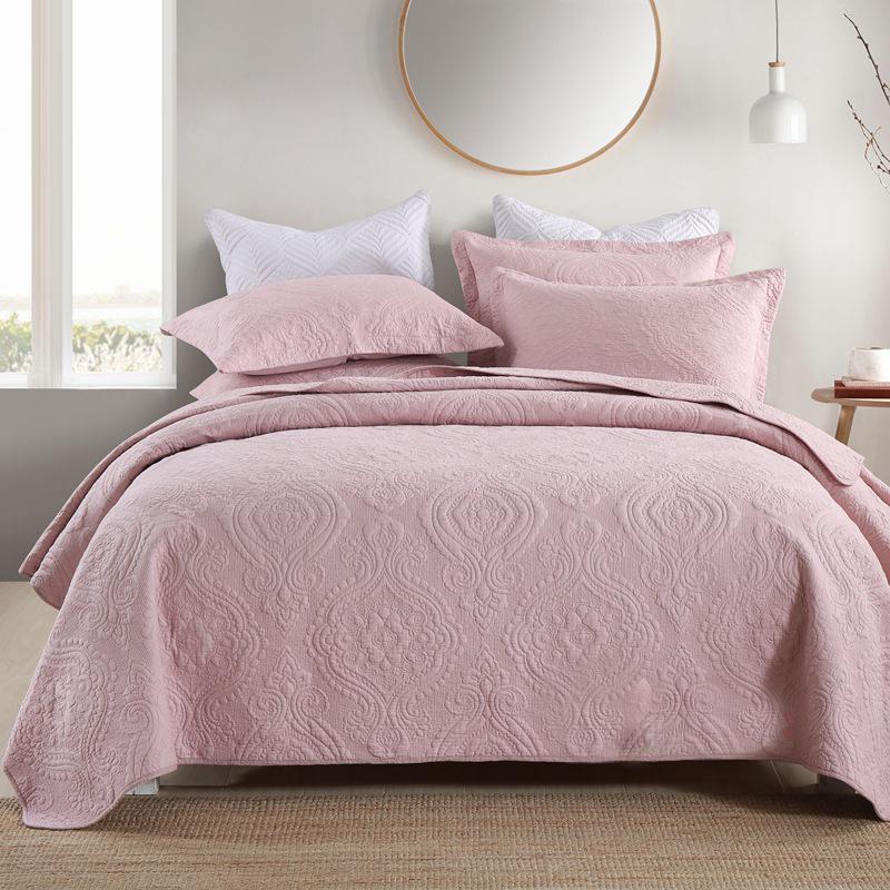 Rungrape Solid Quilted Cotton Bedspread On The Bed Double Queen King Size Bed Cover Quilts Bed Linen Summer Bed Spread Clothes