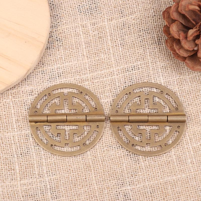 

2 шт. Вінтажні латунні петлі з гвинтами Порожнистий візерунок Старий китайський ретро декор Дерев яна скринька для ювелірних виробів Винний футляр Деталі для шафи