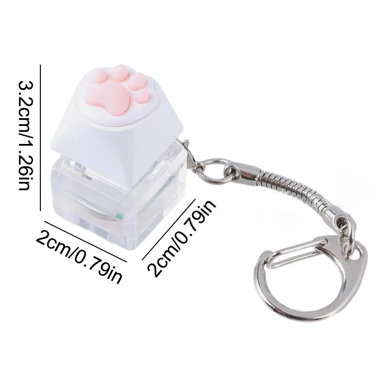 Katzenpfote Fingerspitzen-Knopf Schlüsselanhänger Fidget Spielzeug Tastenkappe Schlüsselanhänger Mechanischer Schalter Schlüsselring Stressabbau Gadget